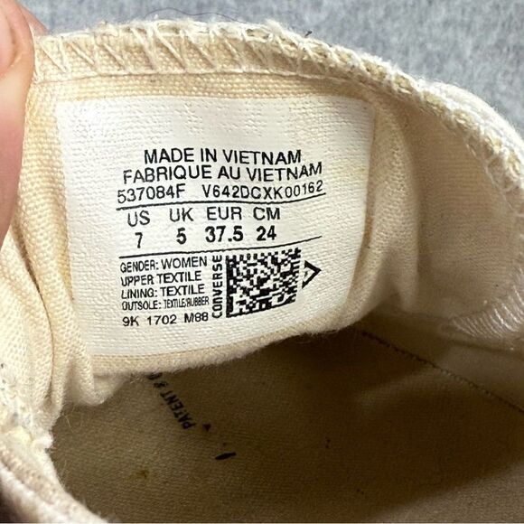 Converse Shoes Womens 7 Chuck Taylor All Star White Lace Up Casual Flat Sneakers - Picture 9 of 9